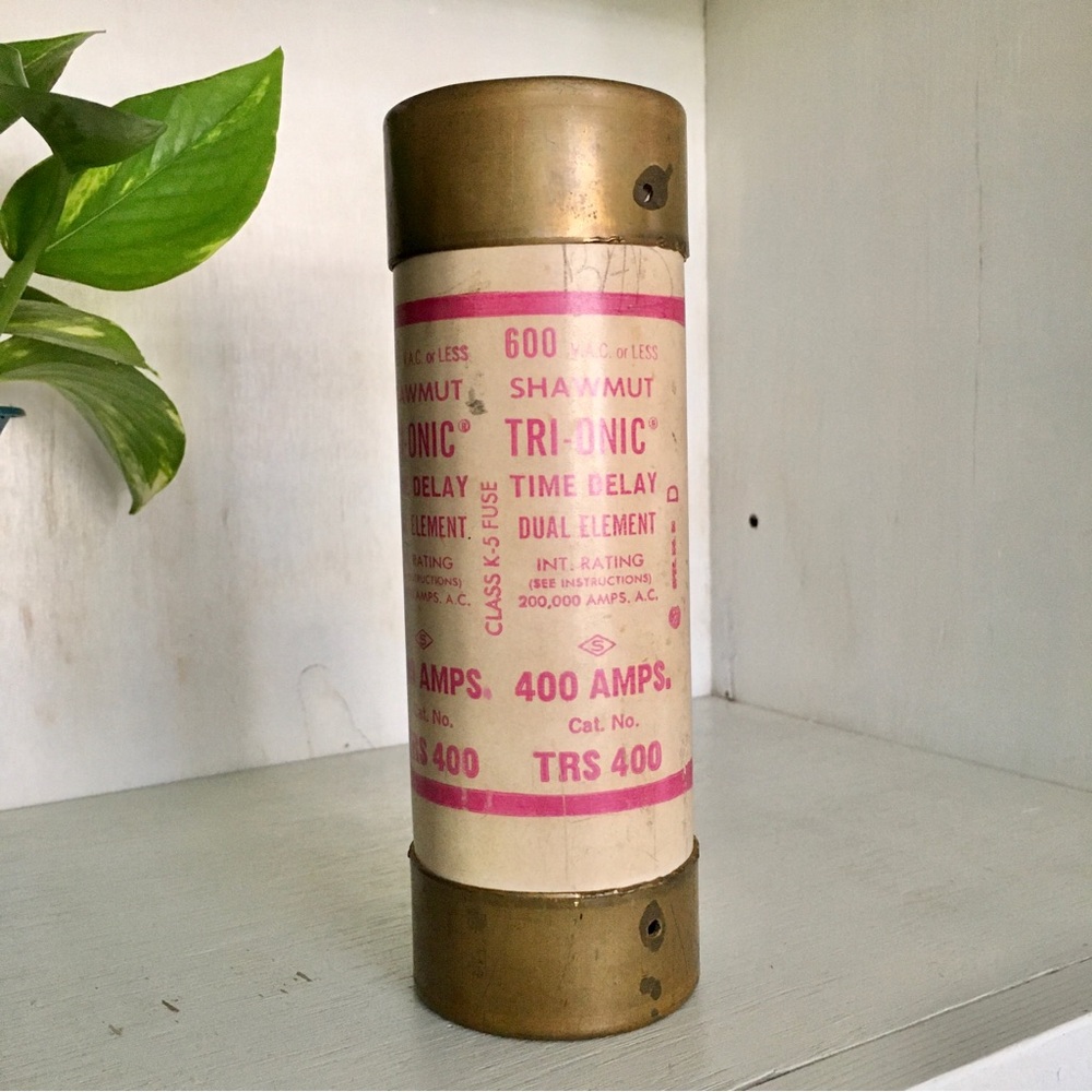 Vintage Solid Brass Gould Shawmut Tri-onic Time-Delay Fuse | Empty